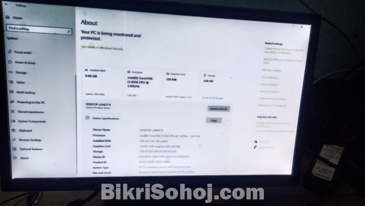 i3 8th Genaretion full fresh condition 8/256